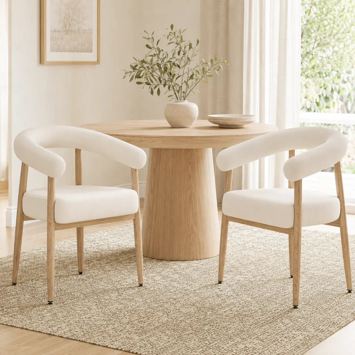 Chaises de salle à manger en bois Jeanne - Lot de 2