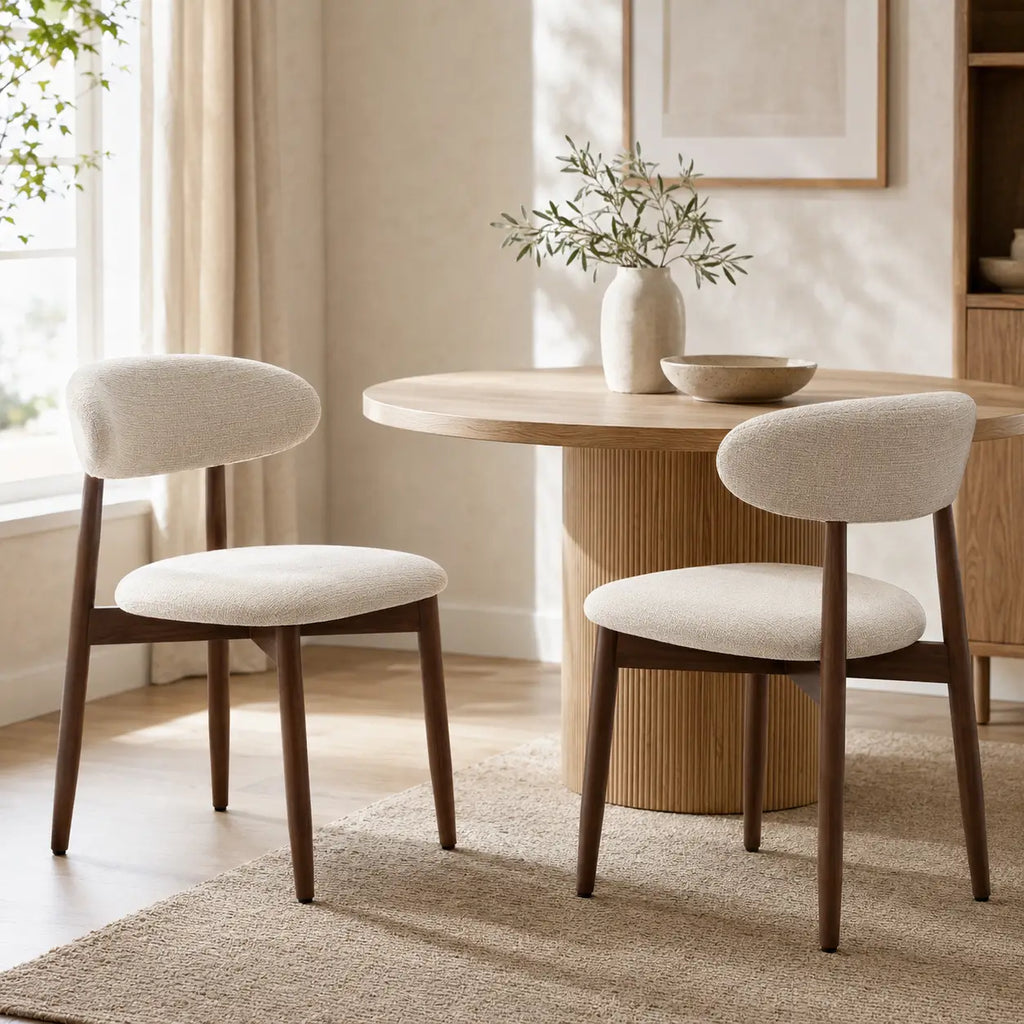 Lot de 2 chaises scandinaves en bois Elia - Beige