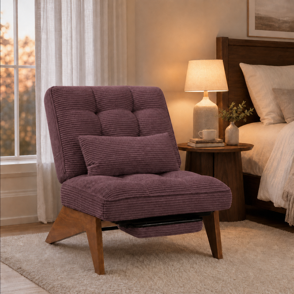 Fauteuil lounge en bois Marguerite - Bordeaux
