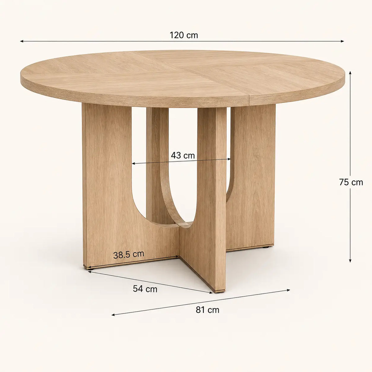 Table à manger ronde en bois Sixtine