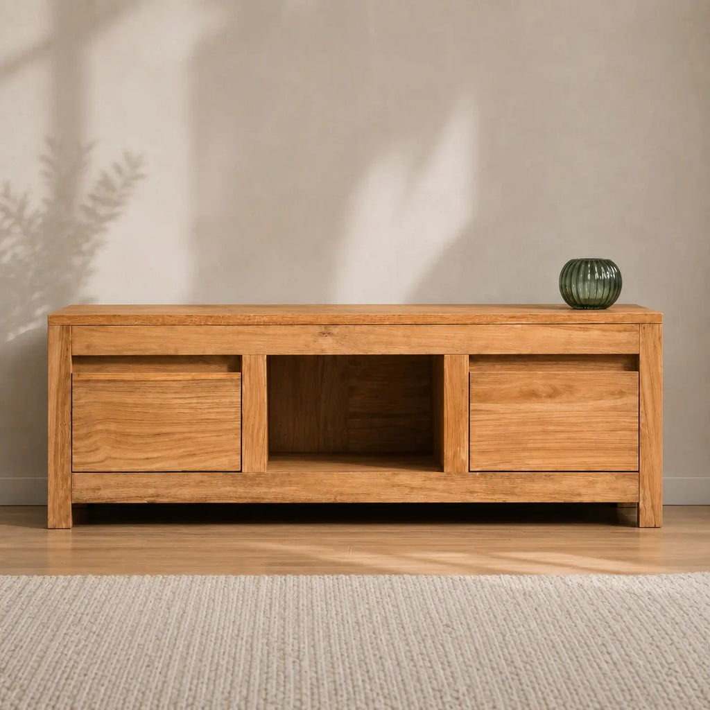 Meuble TV 100 cm en bois de teck massif Louise