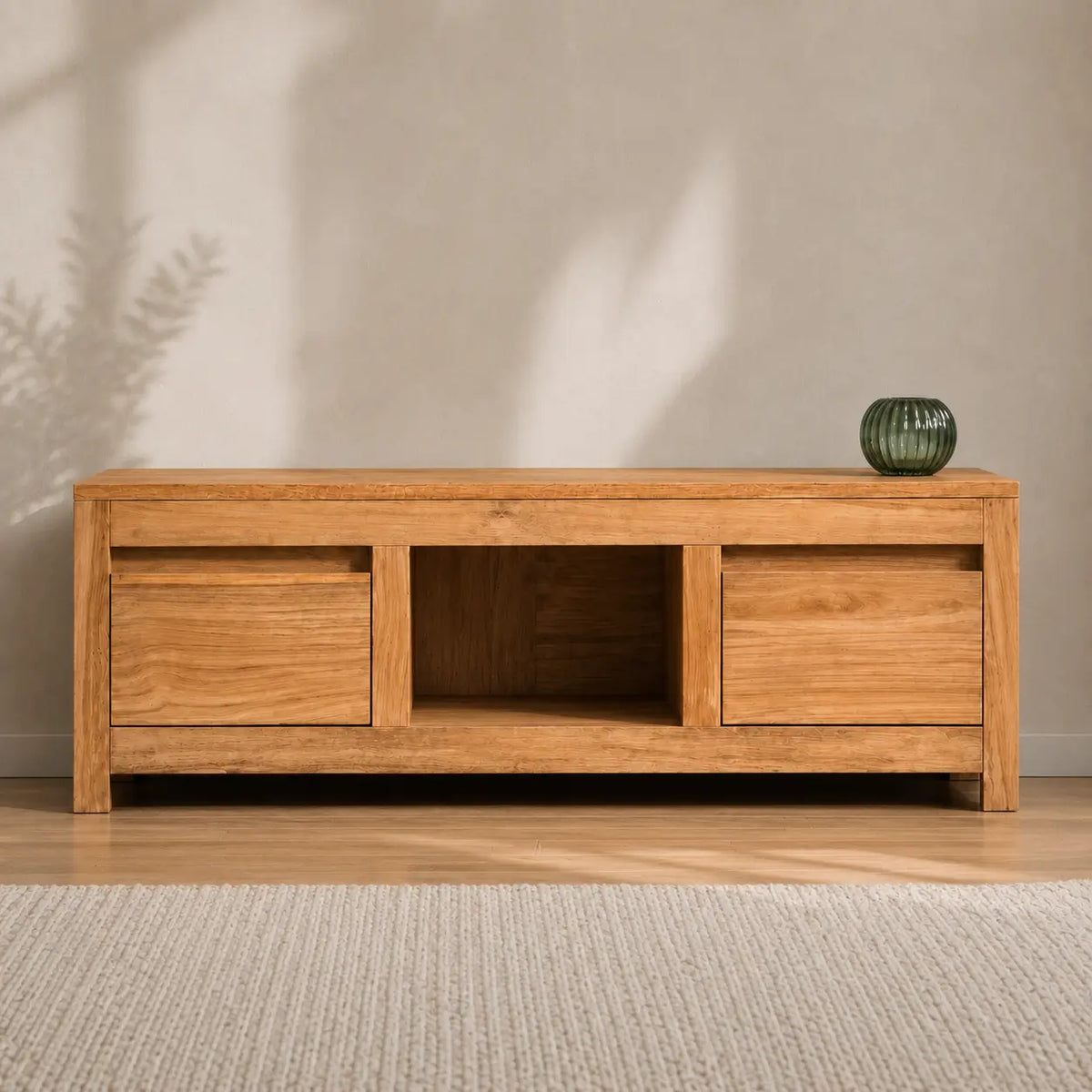 Meuble TV 100 cm en bois de teck massif Louise