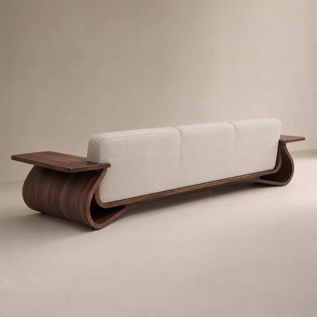 Canapé droit en bois Raphaël - 120 cm