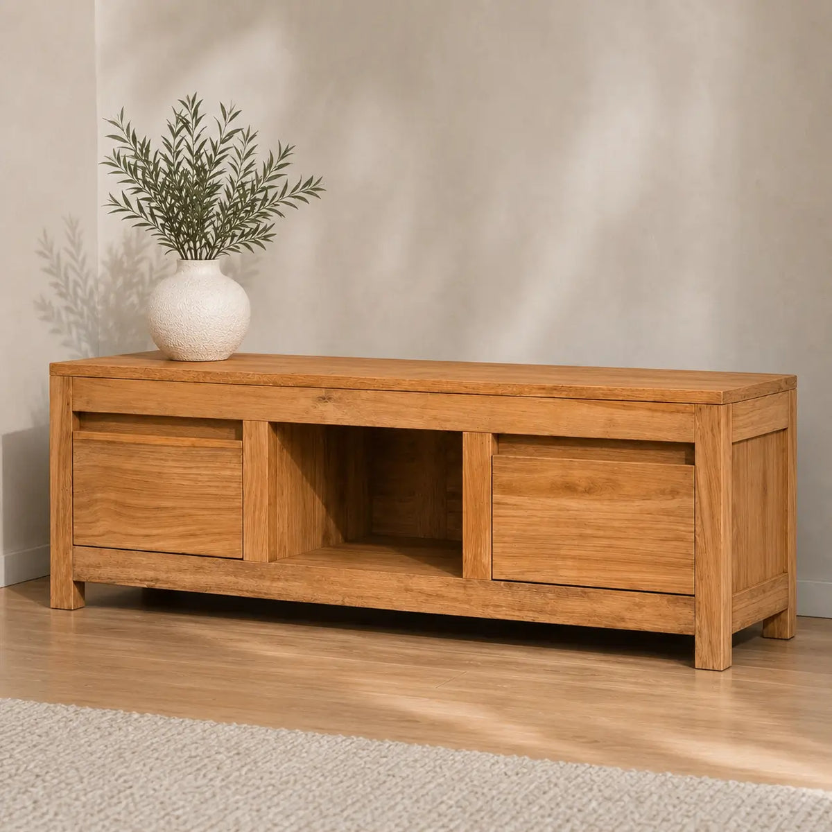 Meuble TV 100 cm en bois de teck massif Louise