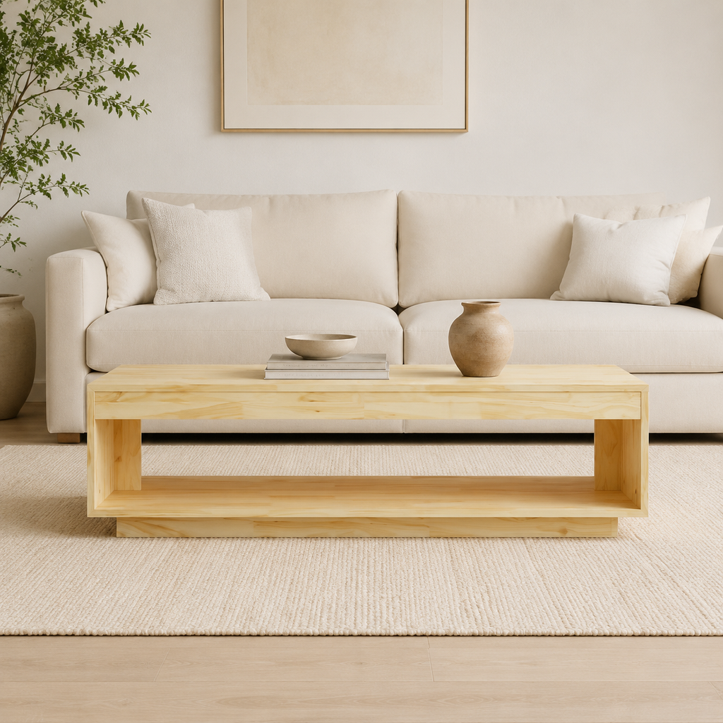 Table basse en bois de pin massif Juliette