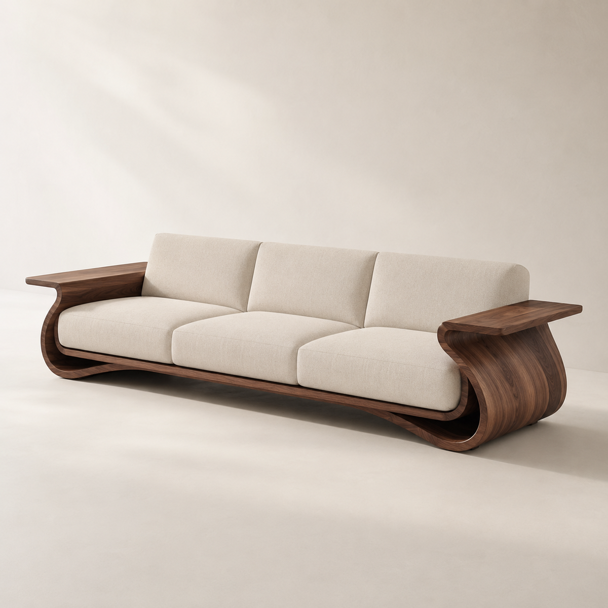 Canapé droit en bois Raphaël - 120 cm