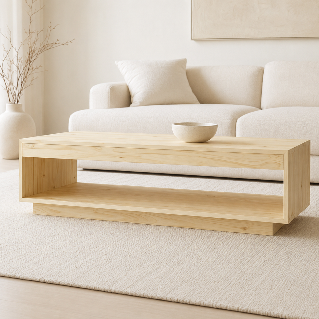 Table basse en bois de pin massif Juliette