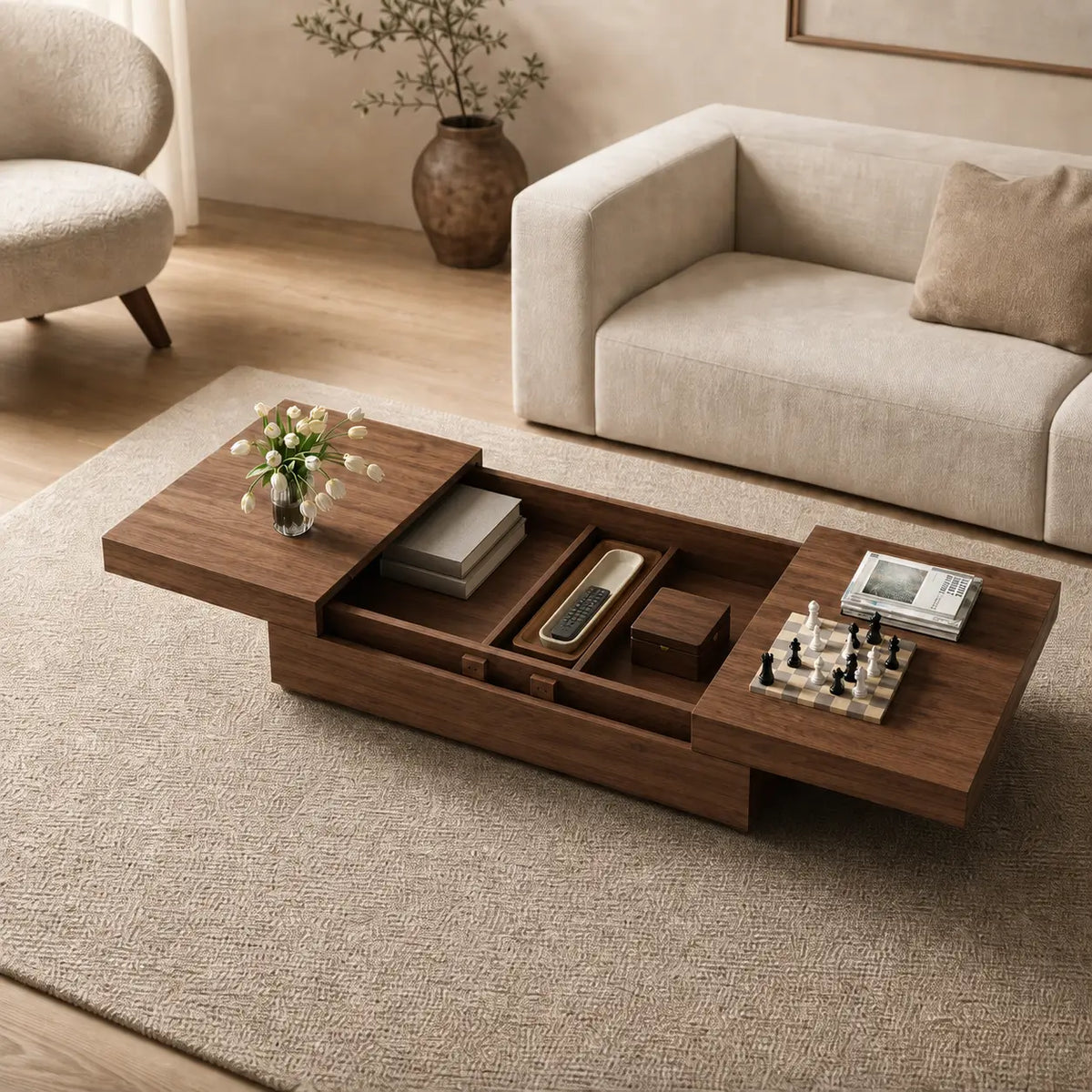 Table basse rectangulaire en bois Capucine