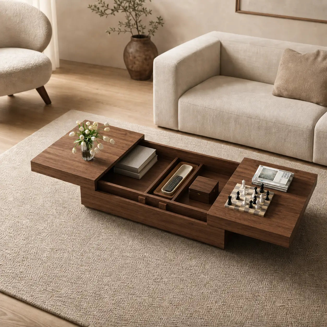 Table basse rectangulaire en bois Capucine