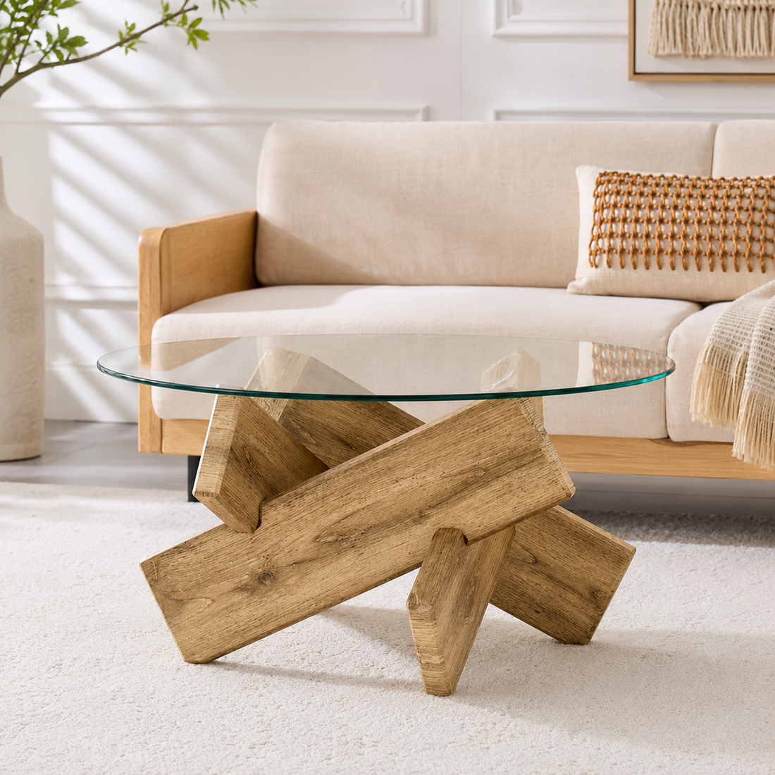 Table basse ronde en bois Antoine - Bois