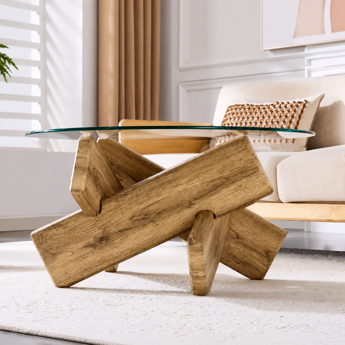 Table basse ronde en bois Antoine - Bois