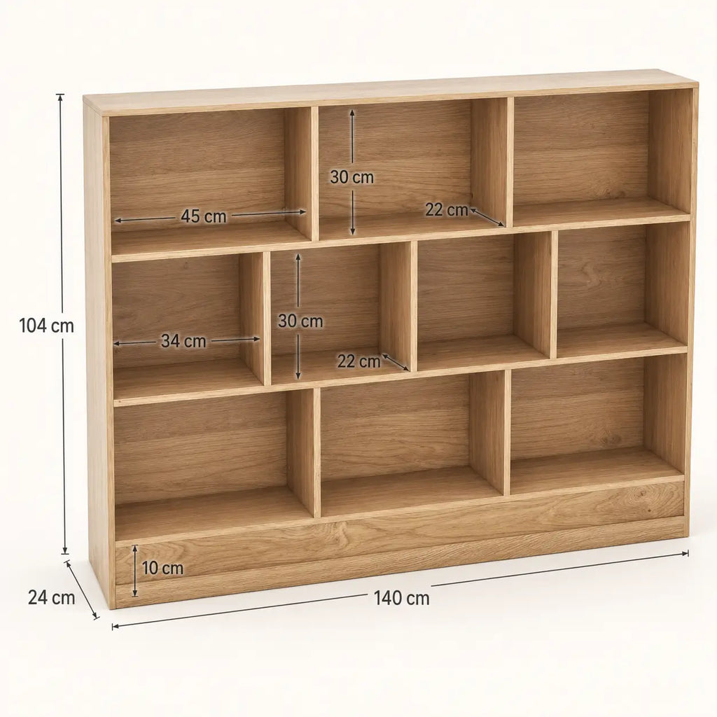 Bibliothèque à 3 niveaux en bois Adèle