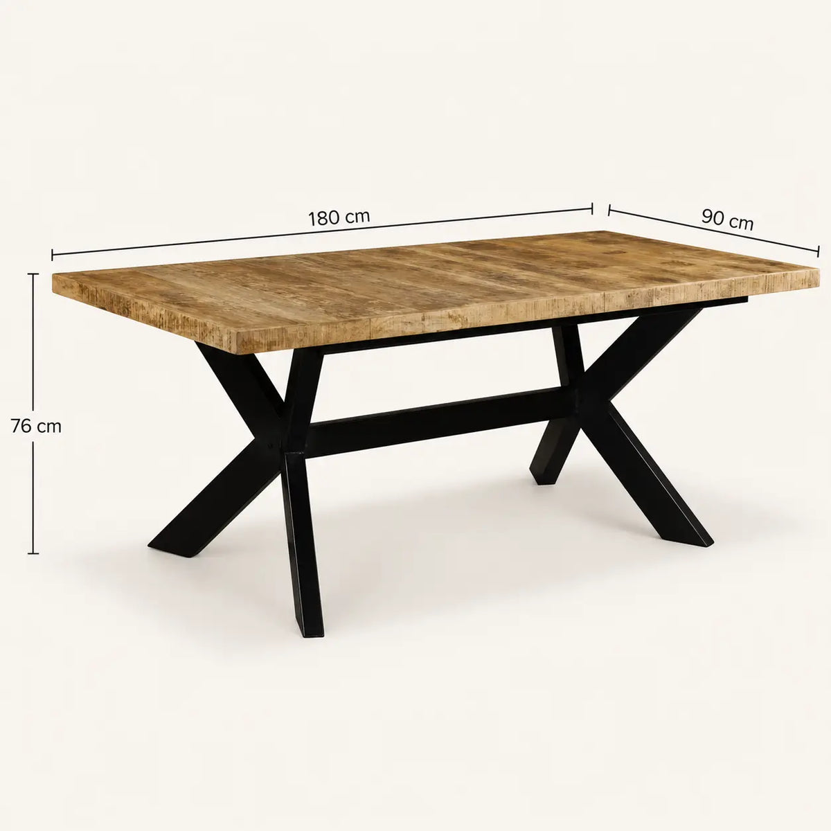 Table à manger en bois de manguier massif Gaston