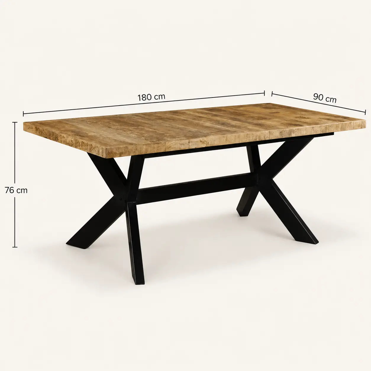 Table à manger en bois de manguier massif Gaston