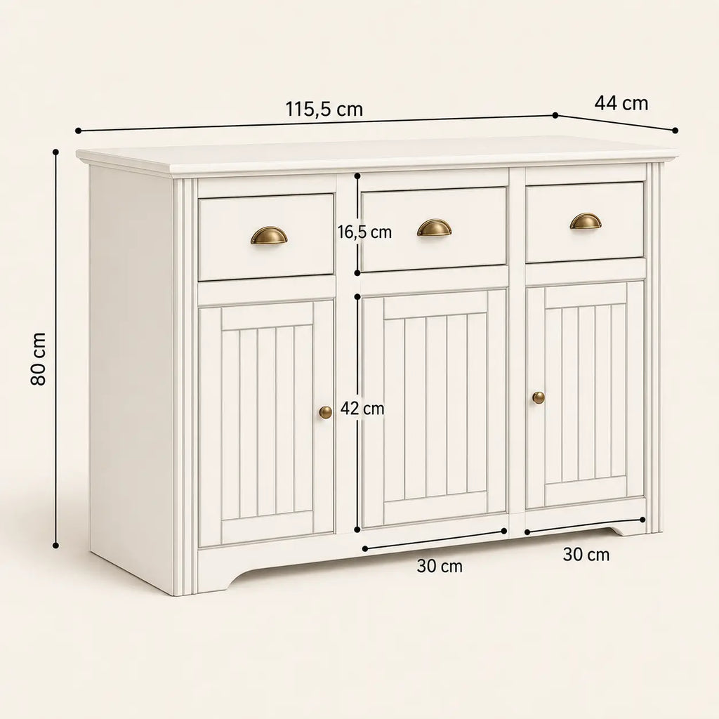 Buffet 115 cm en bois d'acajou Suzanna