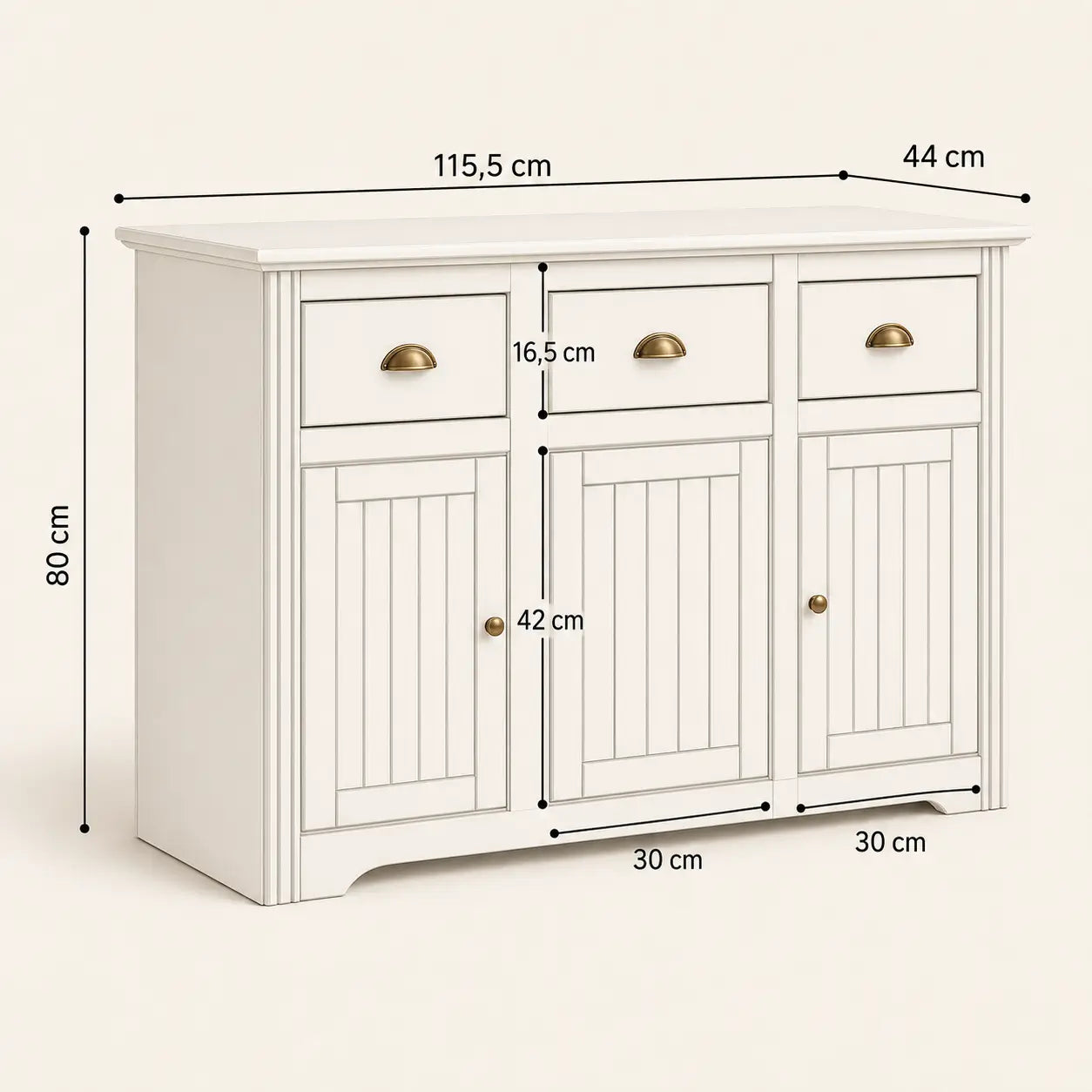 Buffet 115 cm en bois d'acajou Suzanna