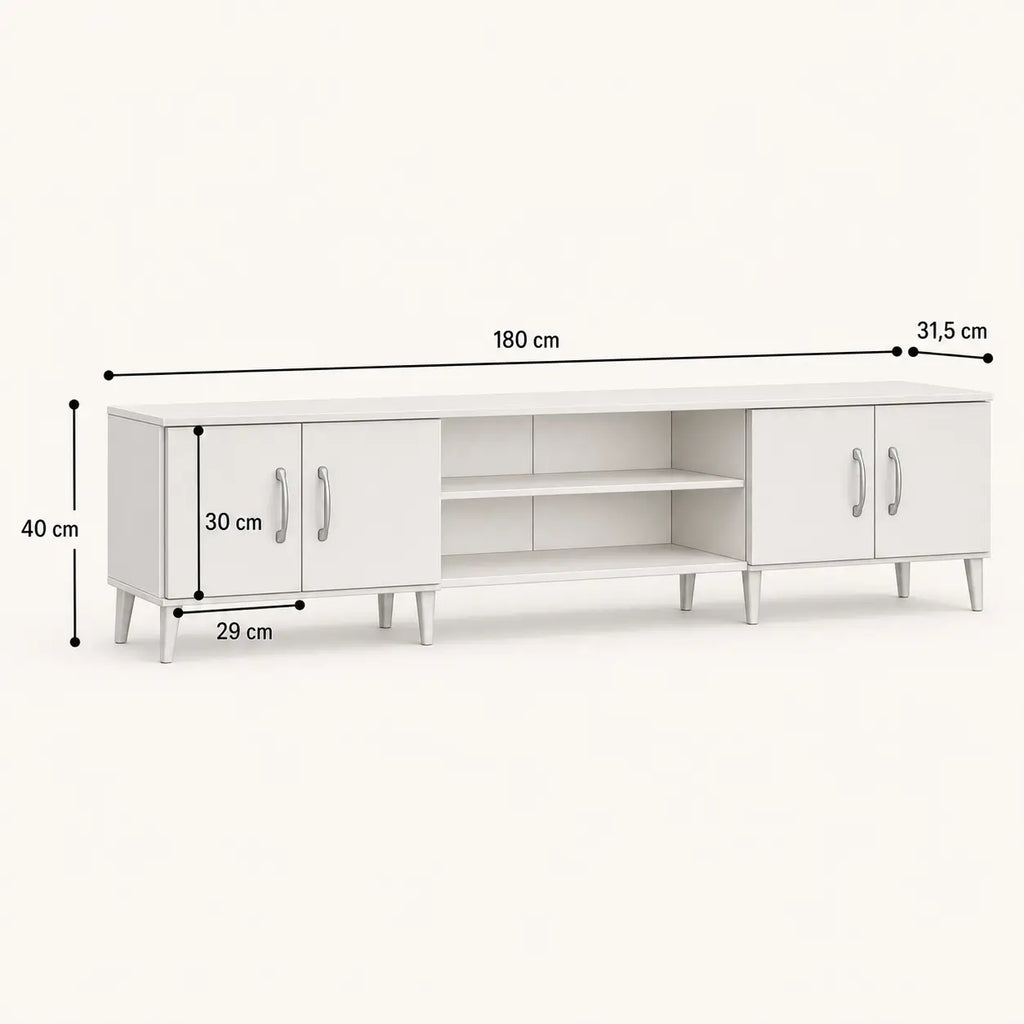 Meuble TV 180 cm en bois Hadrien