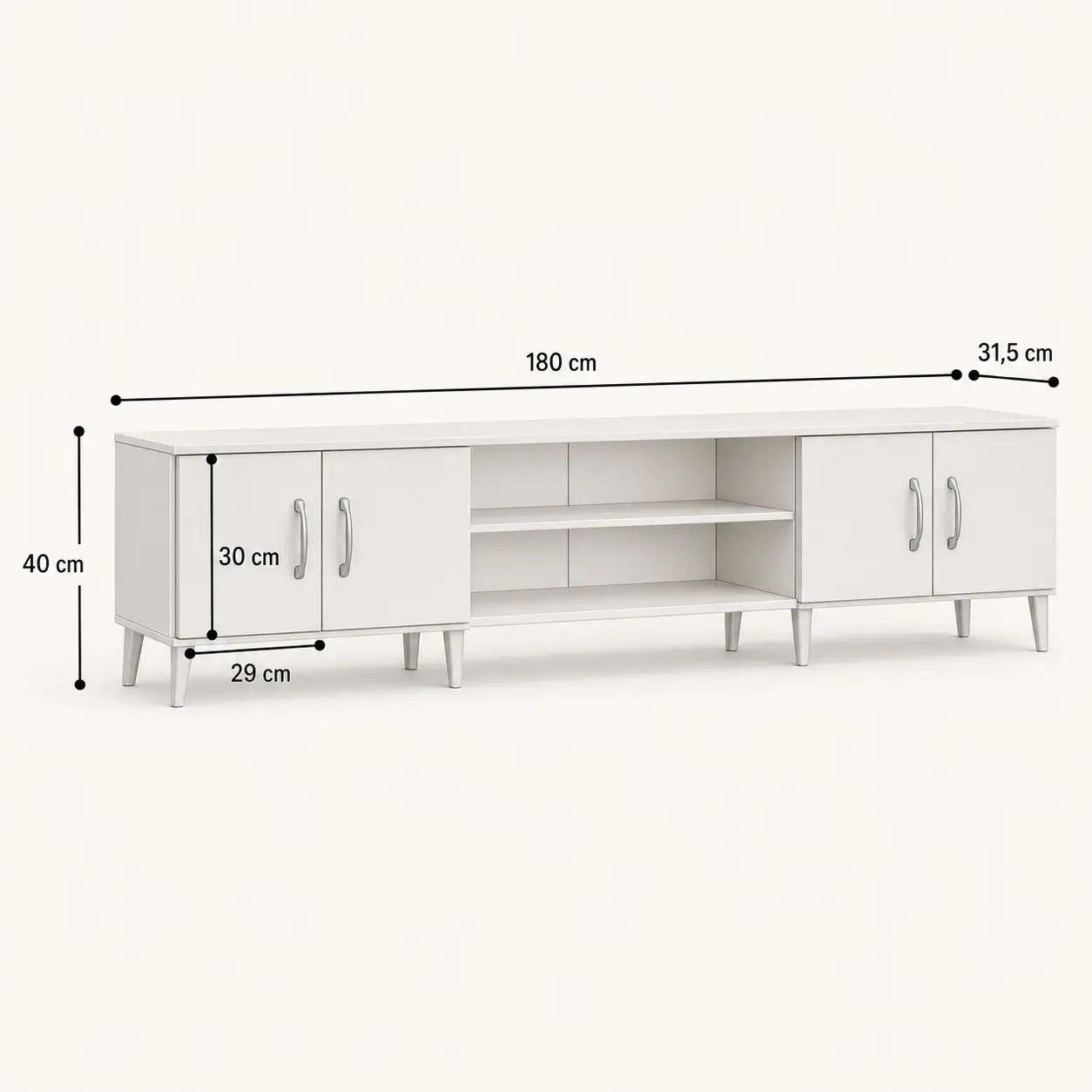 Meuble TV 180 cm en bois Hadrien