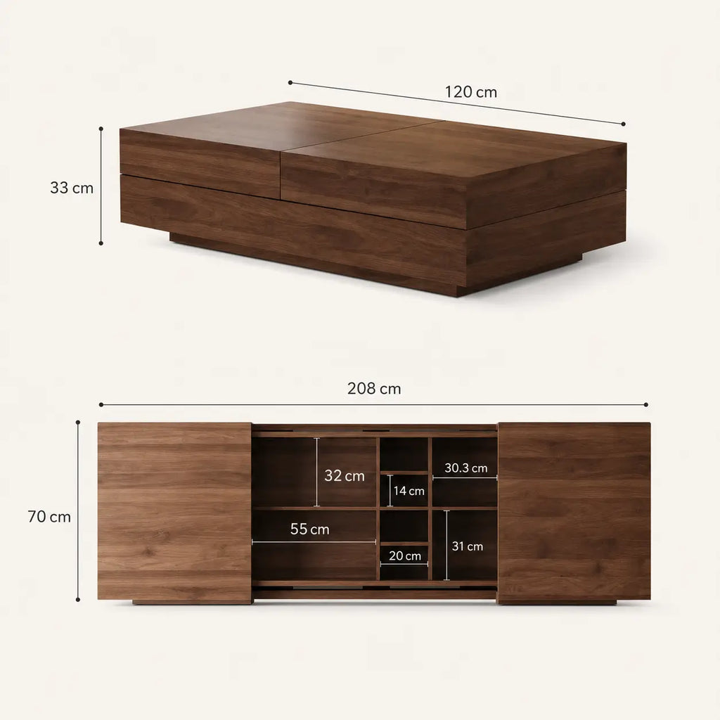 Table basse rectangulaire en bois Capucine