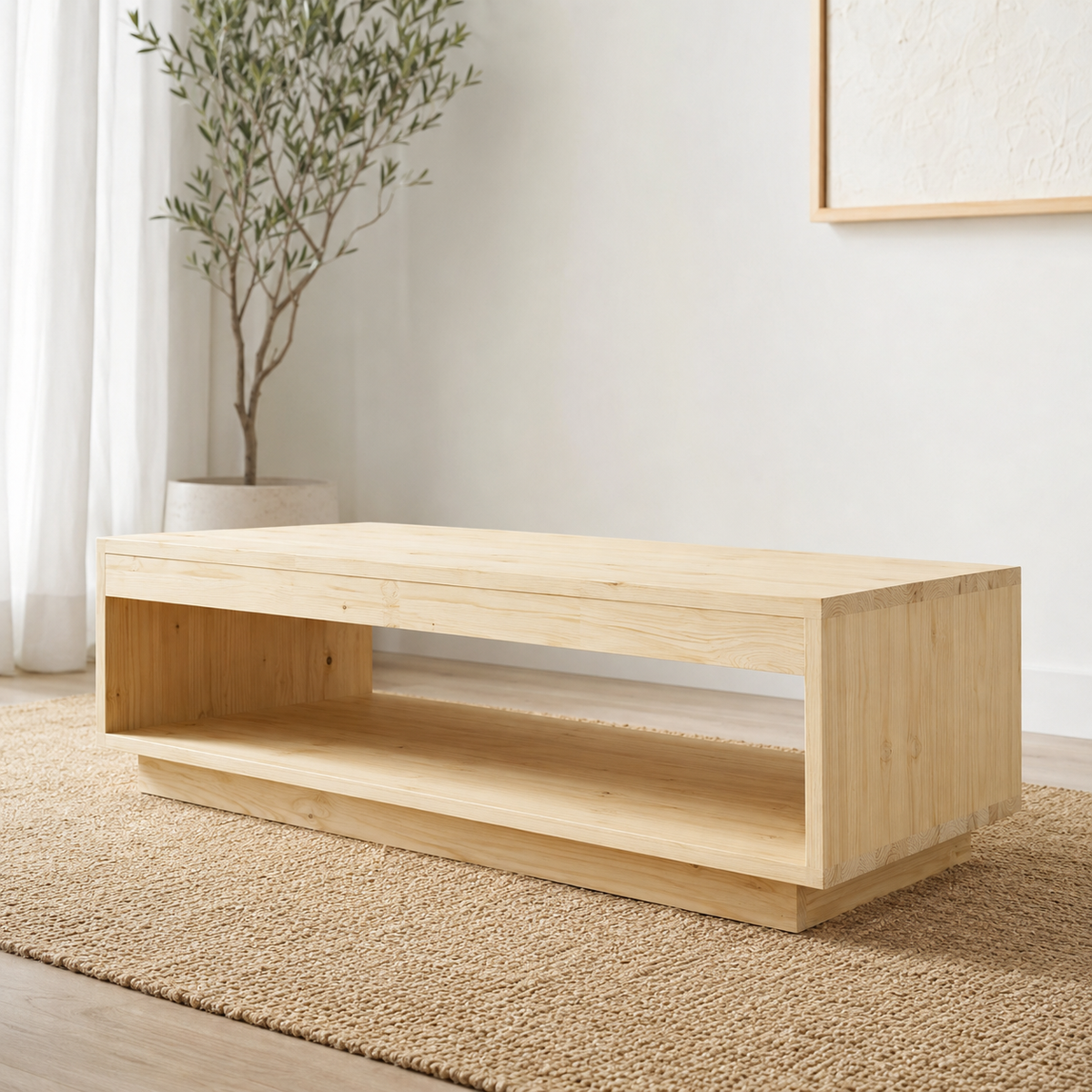 Table basse en bois de pin massif Juliette