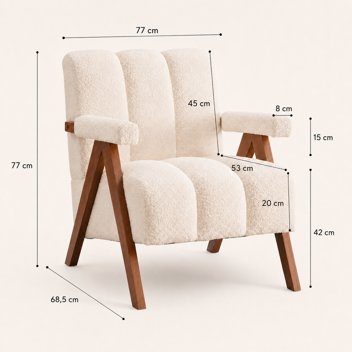 Fauteuil moderne en bois Aurélien