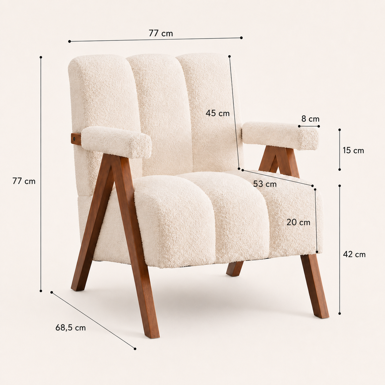 Fauteuil moderne en bois Aurélien