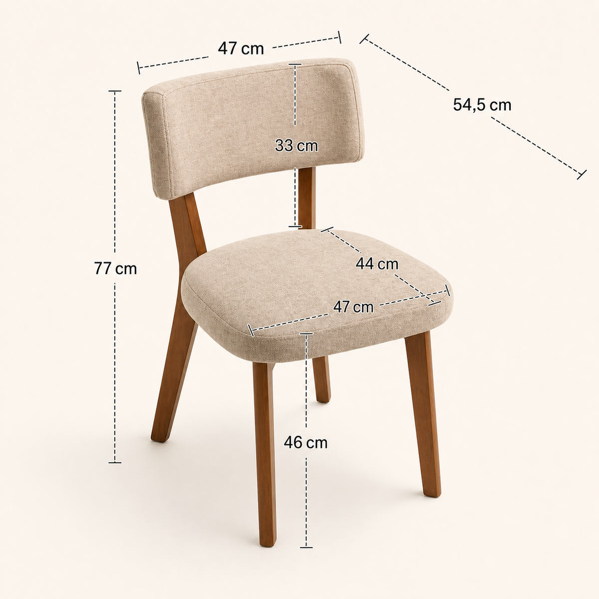 Lot de 2 chaises en bois massif Apolline - Beige
