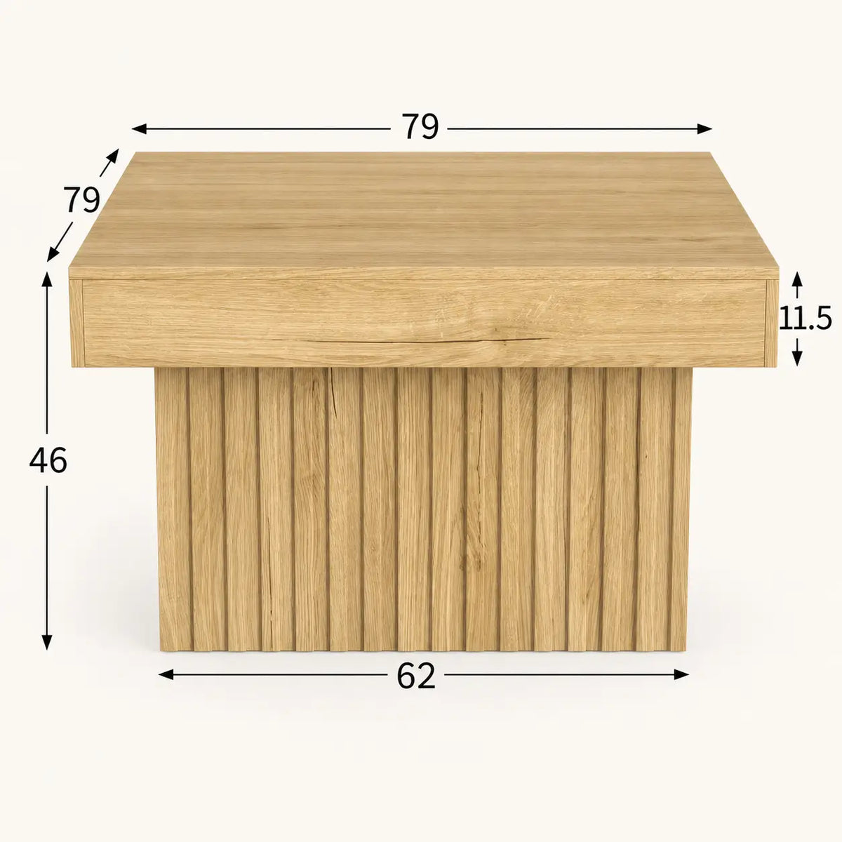 Table basse 79 cm en bois Zoé